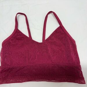 Maidenform All-Over Lace Wire-Free Longline Pullover Bralette Womens Bra Medium